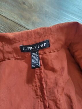 EILEEN FISHER Rust-Orange Lightweight Jacket